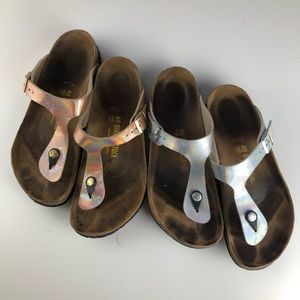 Birkenstock Holographic Gizeh Rose Gold & Silver